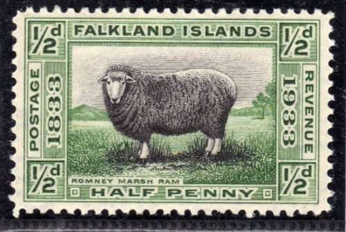 FALKLAND ISLANDS 1933 1/2d BLACK & GREEN VERY FINE MOUNTED MINT. SG 127. CAT 4 POUNDS.