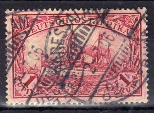GERMAN EAST AFRICA 1901 YACHT DEFIN SET OF 11 TO 3 RUPEN FINE - VFU. SG 15-25. MICHEL 11-21.