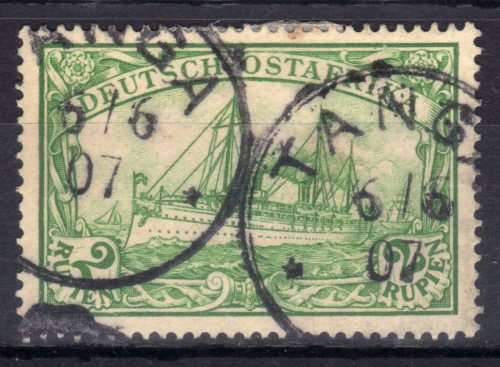 GERMAN EAST AFRICA 1901 YACHT DEFIN SET OF 11 TO 3 RUPEN FINE - VFU. SG 15-25. MICHEL 11-21.