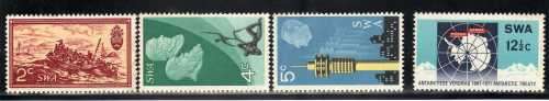 SOUTH WEST AFRICA 1971 `10TH ANNIV OF REPUBLIC OF RSA`  SET OF 4 UMM & LMM. SACC 240-243. CAT R520.