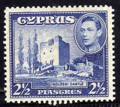 CYPRUS 1938 DEFIN 2,5pi ULTRAMARINE VERY LMM. SG 156. CAT 38 POUNDS.