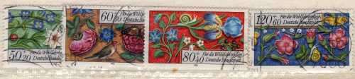 GERMANY WEST 1985 "HUMANITARIAN RELIEF FUND" SET OF 4 VFU. SG 2107-2110. CAT 6,50 POUNDS.