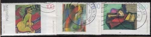 GERMANY 1996 "20TH CENT GERMAN PAINTINGS" (5TH SERIES) SET OF 3 VFU.  SG 2704-06. CAT 7.30 POUNDS.