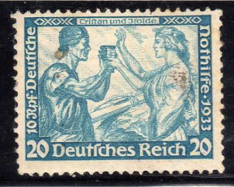 GERMANY 1933 WELFARE FUND 20 + 10 PF MINT. SG 519a. CAT 150 POUNDS.