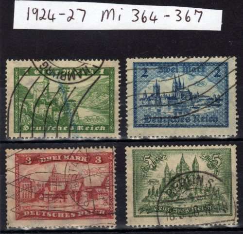 GERMANY 1924 SET OF 4 FINE - VF USED. SG 376-379. CAT 38 POUNDS.