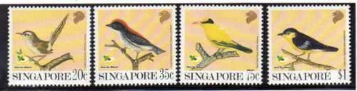 SINGAPORE 1991 "GARDEN BIRDS" SET OF 4 UMM. SG 663-666. CAT 6,65 POUNDS.