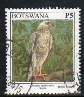 BOTSWANA 1997 BIRD DEFIN P5 "SPARROW HAWK" VFU. SG 868. CAT 9 POUNDS.
