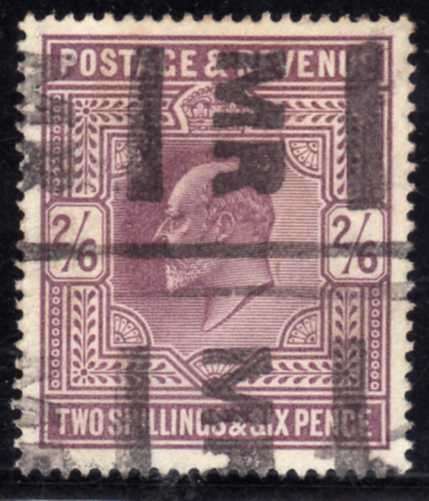 GREAT BRITAIN 1902-10 KEVII DE LA RUE PRINTING 2/6d LILAC FINE USED. SG 260. CAT 140 POUNDS.