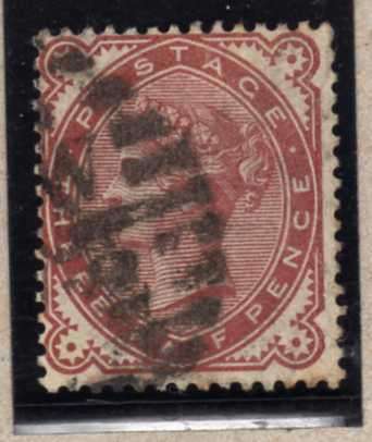 GREAT BRITAIN 1880-81 1,5d VENETIAN RED V.F. USED. W/MARK IMPERIAL CROWN. SG 167. CAT 60 POUNDS.