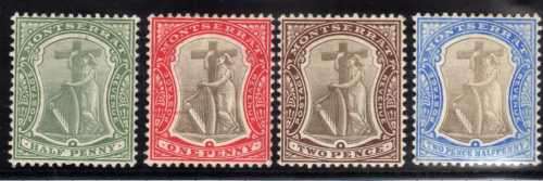 MONTSERRAT 1904-08 DEFIN SHORT SET OF 8 TO 2/- MOUNTED MINT. SG 24-31. CAT 89.40 POUNDS.