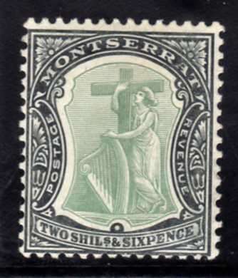 MONTSERRAT 1904-08 DEFIN 2/6d VERY FINE MOUNTED MINT. SG 32. CAT 65 POUNDS.