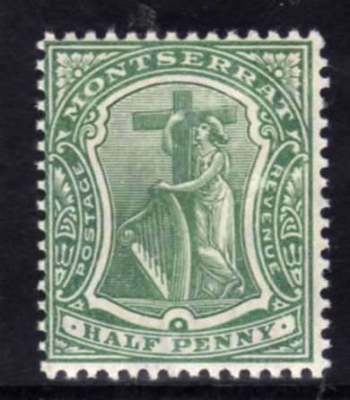 MONTSERRAT 1908-14 DEFIN KE VII 1/2d DEEP GREEN UMM. CAT 12 POUNDS FOR MM. (2018)