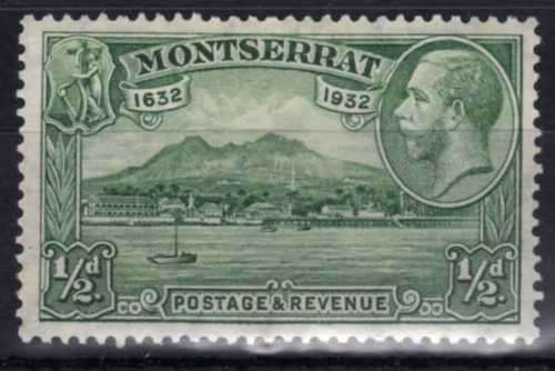 MONTSERRAT 1932 DEFIN KGV 1/2d GREEN FINE MM. SG 84. CAT 1,75 POUNDS. (2018)