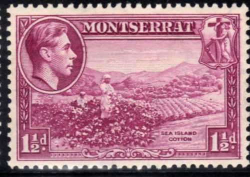 MONTSERRAT 1938 DEFIN 1,5d PURPLE PERF 13 MM. SG 103. CAT 25 POUNDS (2018)