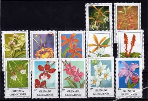 GRENADA GRENADINES 1991 ORCHIDS PART SET OF 12 UMM . SG 1326-37. CAT 10,45 POUNDS.