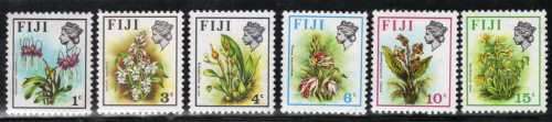 FIJI 1971 DEFIN 6 ORCHID STAMPS FROM SET LMM. SG 435, 437, 438, 510, 442, 513. CAT 7,40 POUNDS.