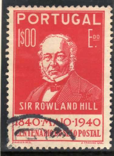 PORTUGAL 1940 POSTAGE STAMP CENTENARY 1E RED VFU. SG 926. CAT 5,75 POUNDS.