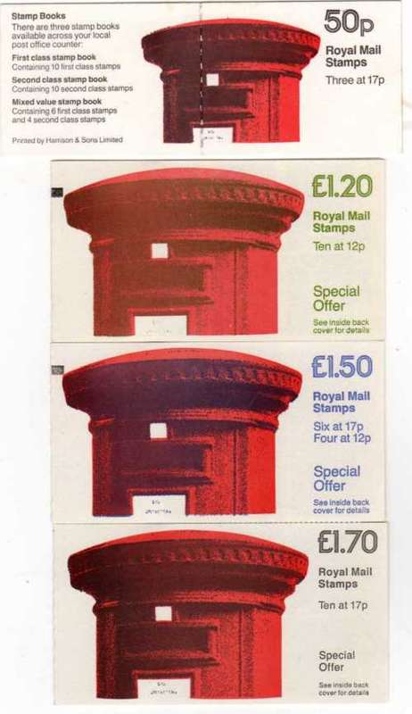 GREAT BRITAIN 4 PILLAR BOX BOOKLETS UMM. SG FB31, FJ4, FP6, FT5.