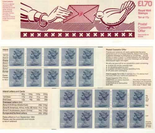 GREAT BRITAIN 1984 SOCIAL LETTER WRITING 2 x BOOKLET 1 (A & B) UMM. SG FT1. CAT 7 POUNDS. (2018)