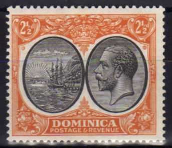 DOMINICA 1923-33 KGV DEFIN 2,5d VERY FINE MOUNTED MINT. SG 77. CAT 4 POUNDS. (2018)