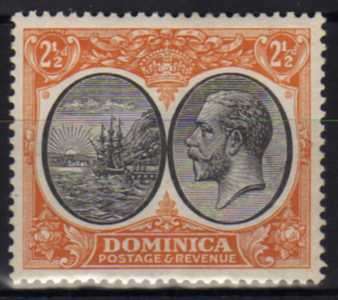 DOMINICA 1923-33 KGV DEFIN 2,5d FINE MOUNTED MINT. SG 77. CAT 4 POUNDS. (2018)