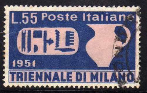 ITALY 1951 "TRIENNIAL ART EXHIBITION MILAN" 55L VFU. SG 794. CAT 55 POUNDS.