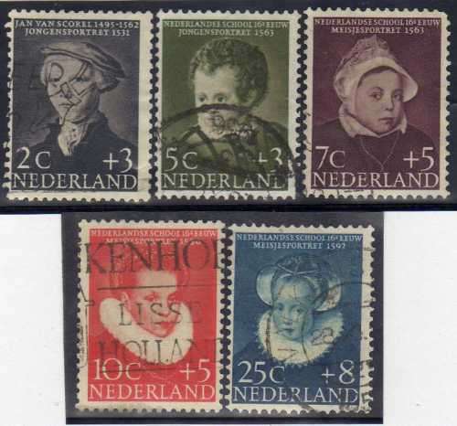NETHERLANDS 1956 "CHILD WELFARE" SET OF 5 VFU. SG 838-842.