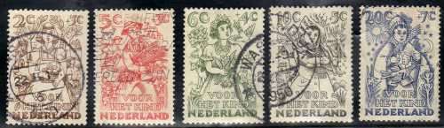 NETHERLANDS 1949 "CHILD WELFARE" SET OF 5 VFU. SG 708-712.