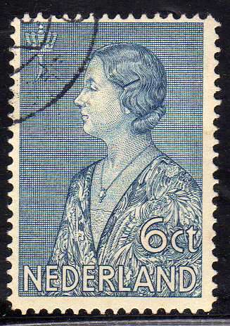 NETHERLANDS 1934 CRISIS STAMPS 6c VFU. SG 439. CAT 6,50 POUNDS.