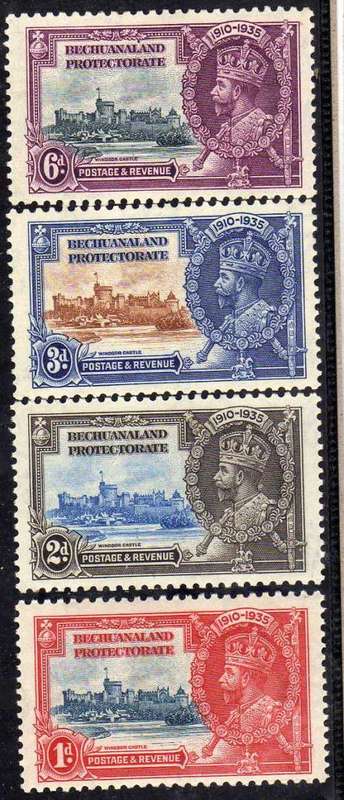 Patross - BECHUANALAND 1935 SILVER JUBILEE SET OF 4 LMM. SACC 106-109. CAT R320.