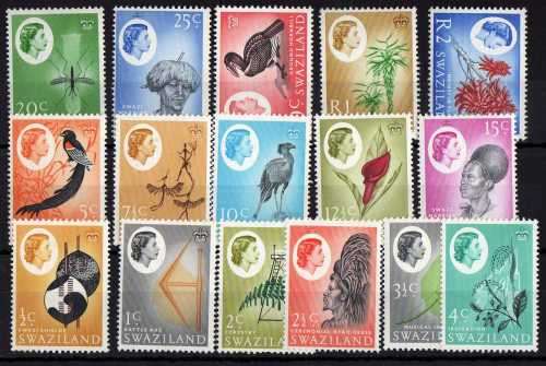 SWAZILAND 1962 DEFINITIVE SET OF 16 UMM. SACC 89-104. CAT R1177.