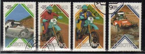 LESOTHO 1987 "ROOF OF AFRICA MOTOR RALLY" SET OF 4 VFU. SG 750-3. CAT 5 POUNDS.