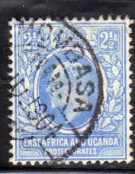 EAST AFRICA AND UGANDA 1903 DEFIN 2,5A BLUE WMARK CROWN CA VFU. SG 4. CAT 55 POUNDS.