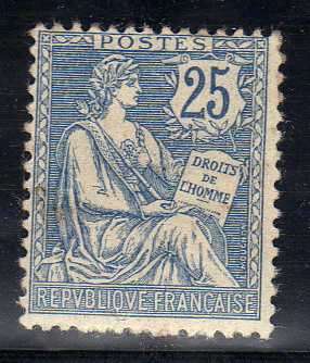 FRANCE 1902 "MOUCHON" REDRAWN 25c BLUE MOUNTED MINT. SG 312. CAT 110 POUNDS.