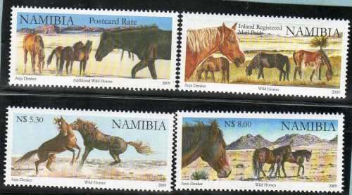 NAMIBIA 200 WILD HORSES OF NAMIBIA SET OF 4 UMM. SACC 664-666 & 673. CAT R105.