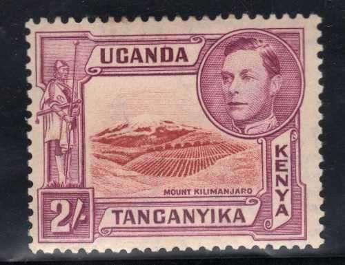 KENYA UGANDA TANGANYIKA 1938 DEFIN 2/- PERF 13,75 x 13,25 MM. SG 146b. CAT 50 POUNDS. (2018)