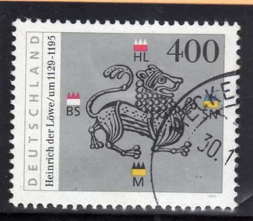 GERMANY 1995 800TH DEATH ANNIV OF HENRY THE LION VFU. SG 2650. CAT 4,75 POUNDS.