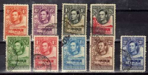 BECHUANALAND 1938 DEFIN PART SET OF 9 (1/2d - 2/6d) FINE - VFU. SACC 113-121. CAT R735. (2019/20)