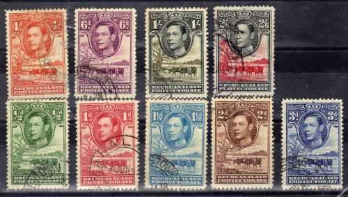 BECHUANALAND 1938 DEFIN PART SET OF 9 (1/2d - 2/6d) FINE - VFU. SACC 113-121. CAT R735. (2019/20)