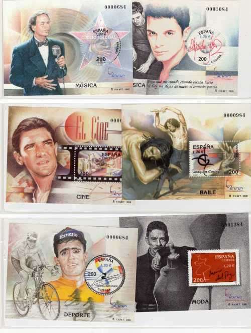 SPAIN 2000 "ESPANA 2000" STAMP EXHIBITION MADRID SET OF 11 MINI SHEETS UMM. SG 3701. CAT 32 POUNDS.