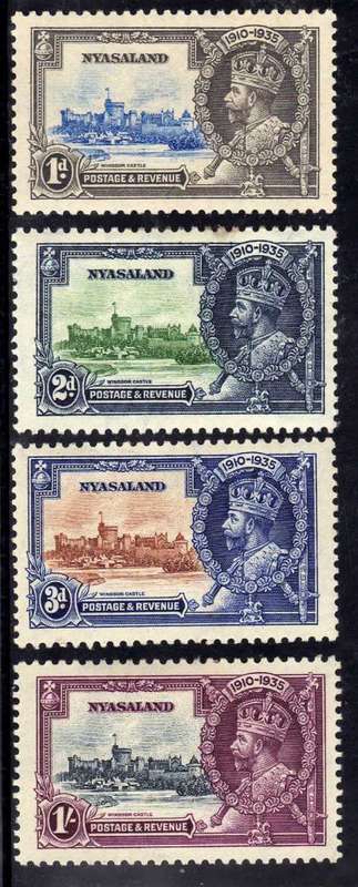 Patross - NYASALAND 1935 SILVER JUBILEE SET OF 4 MOUNTED MINT. SG 123-126. CAT 38 POUNDS. (2018)