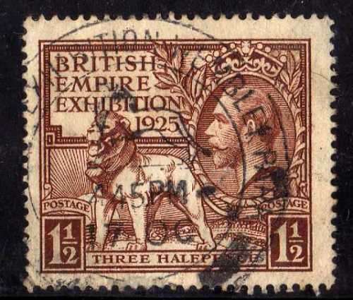 GREAT BRITAIN 1925 "EMPIRE EXHIBITION" 1,5d BROWN FINE USED. SG 433. CAT 70 POUNDS.
