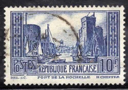 FRANCE 1929 "VIEWS" 10FR BLUE VERY FINE USED. SG 474b. CAT 20 POUNDS.