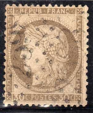 FRANCE 1863 DEFIN 30c BROWN VERY FINE USED. SG 116. CAT 22 POUNDS.