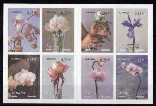 SPAIN 2002 FLOWERS SET OF 8 MINT SELF ADHESIVE. SG 3839-46. CAT 4 POUNDS. (2013)