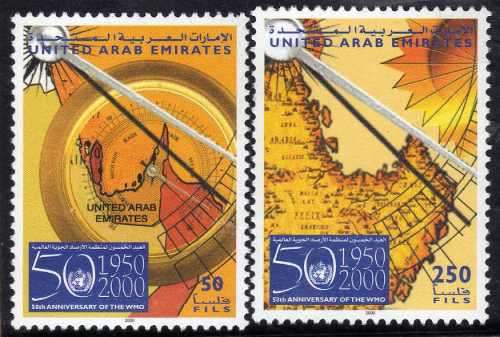 UNITED ARAB EMIRATES 2000 WORLD METEROLOGICAL ORG SET OF 2 UMM. SG 657-8. CAT 4,20 POUNDS. (2013)