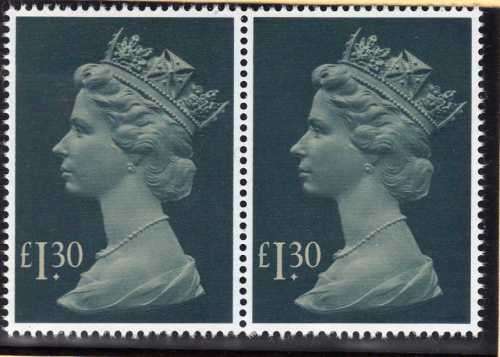 GREAT BRITAIN 1983 DEFIN 1,30 POUND UMM PAIR. SG 1026b. CAT 11 POUNDS. (2018)