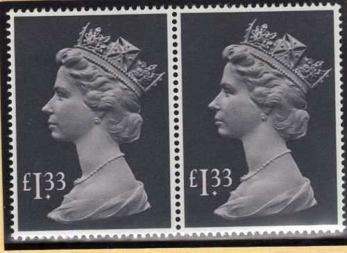 GREAT BRITAIN 1984 DEFIN 1,33 POUND UMM PAIR. SG 1026c. CAT 15 POUNDS. (2018)
