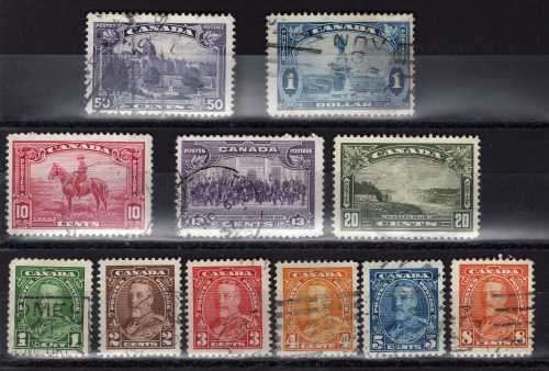 CANADA 1935 DEFIN SET OF 11 GOOD - FINE USED. SG 341-351. CAT 26 POUNDS. (2018)