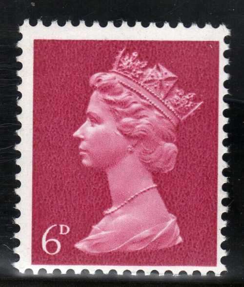 GREAT BRITAIN 1967 MACHIN DEFIN 6d WITH PHOSPHOR OMITTED UMM. SG 736Ey. CAT 35 GBP. (2018)
